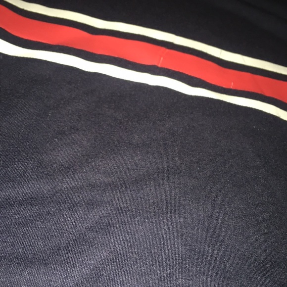 Loose Navy Striped Cropped Tee - Picture 2 of 3